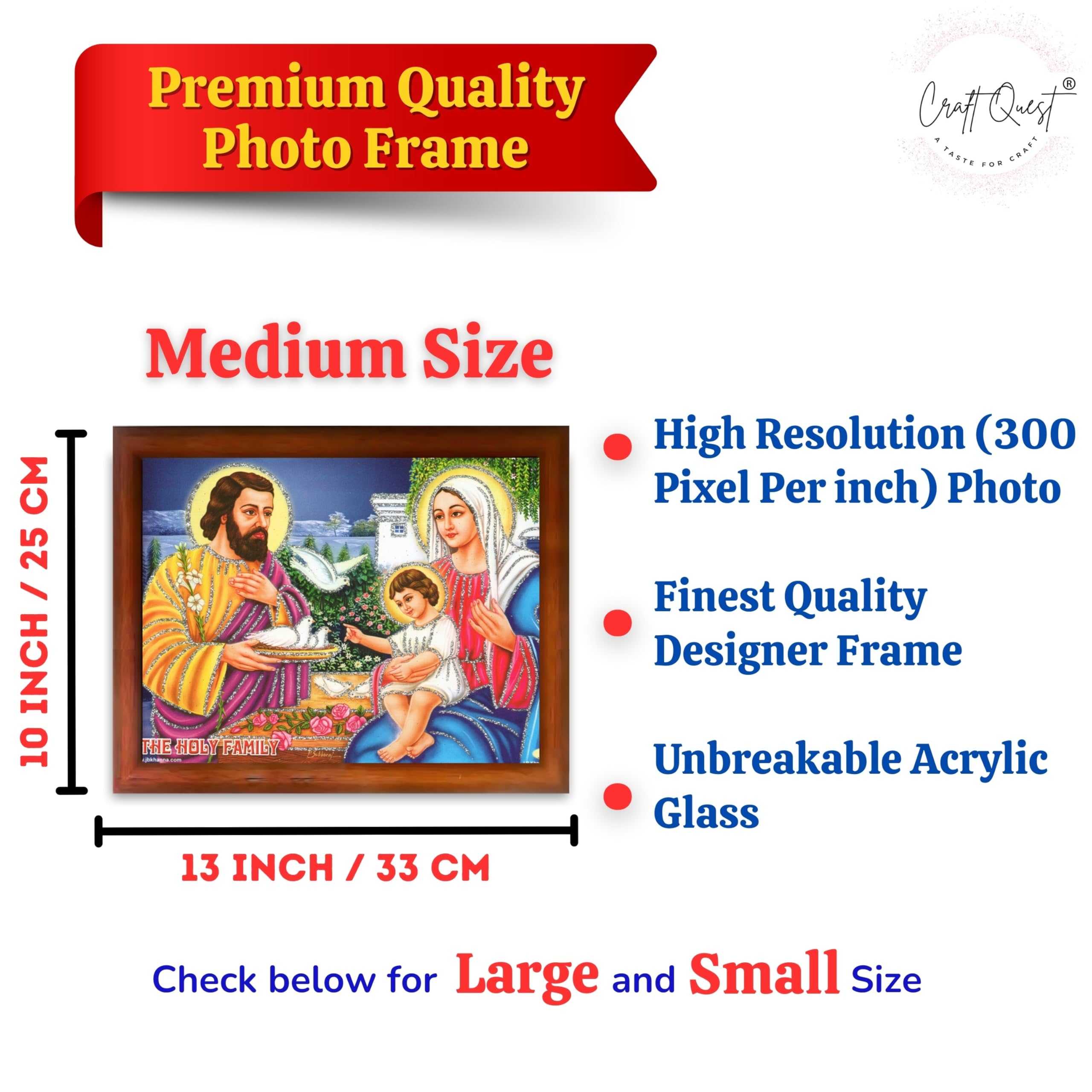 CRAFT QUEST Lord Jesus Christ Painting Aesthetic Hanging Photo Frame Decor for Living Room
