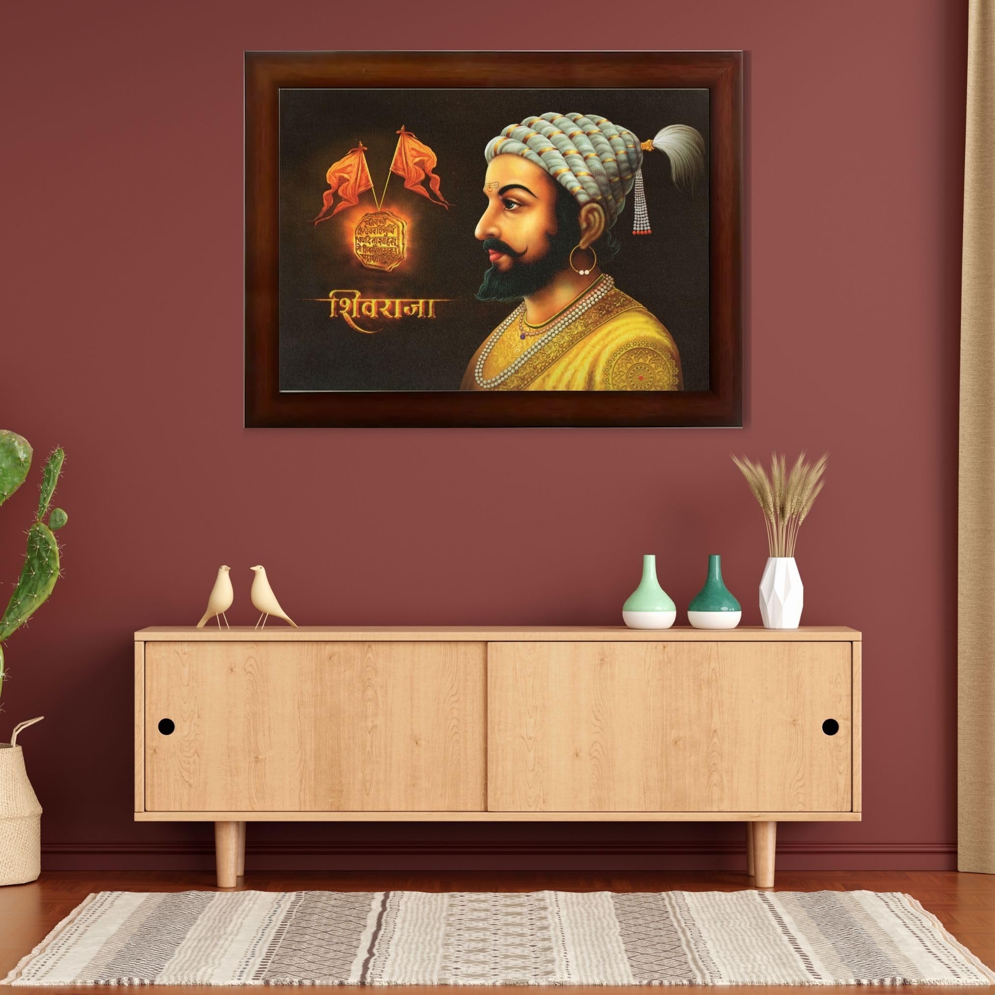 CRAFT QUEST Chhatrapati Shivaji Maharaj photo frame Home Decorative items with synthetic frame