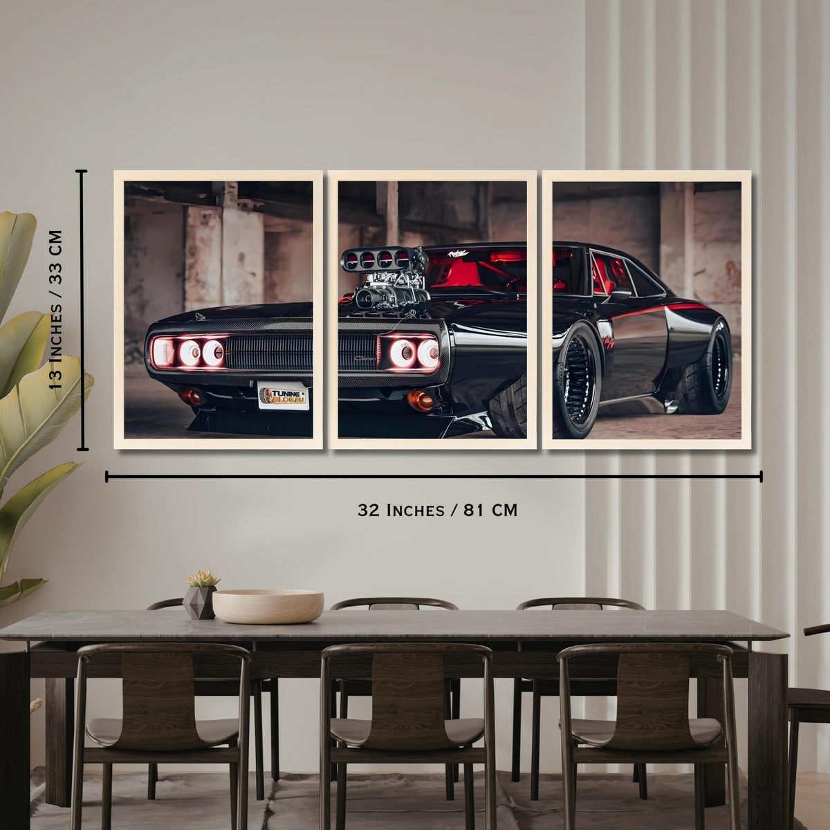 VENUXE ARTS Set Of 3 Big Sports Cars Framed Posters Gift Items for Boys Room Wall Decoration Bedroom Living Room Office Studio Décor | Car Poster Frame for Wall Décor