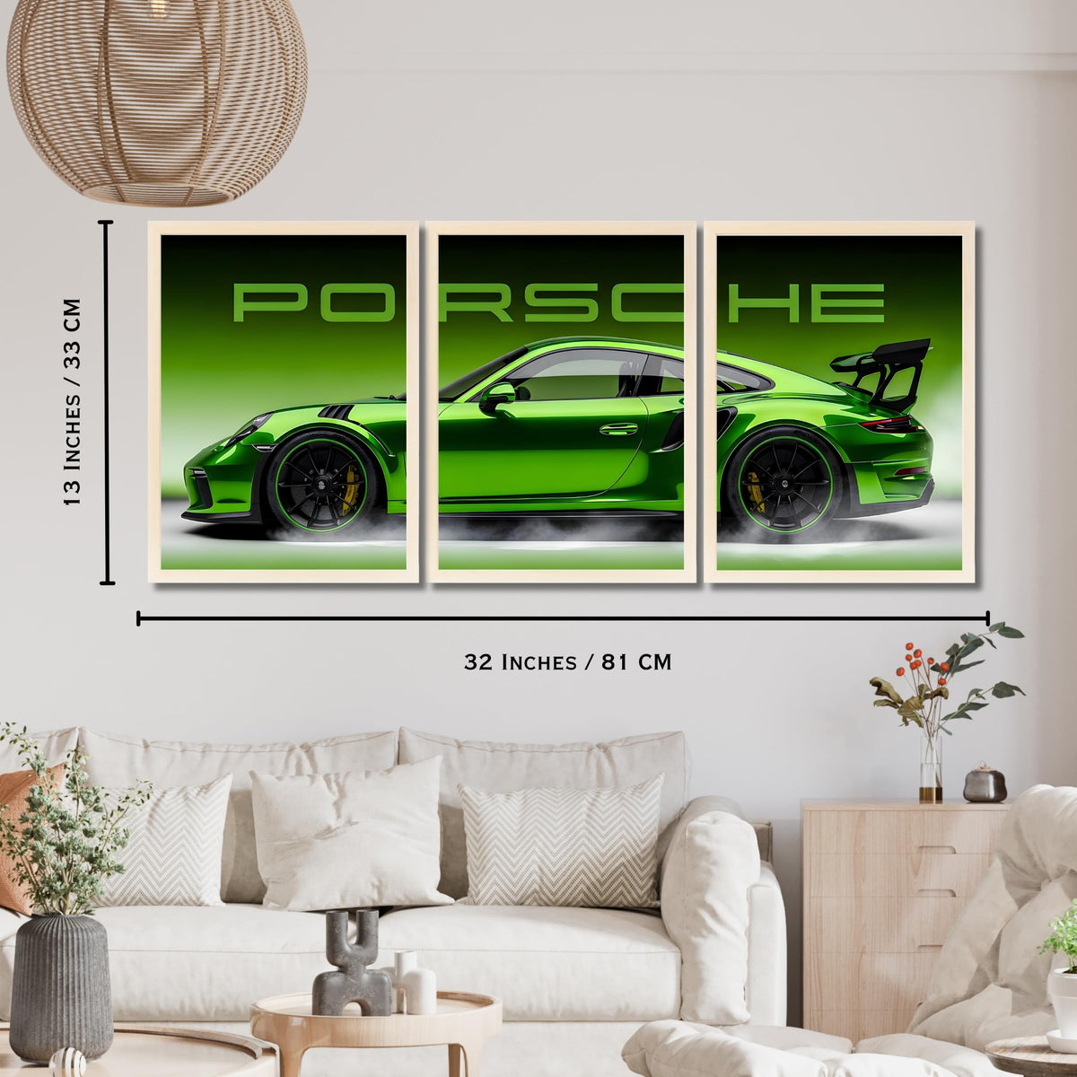 VENUXE ARTS Set Of 3 Big Sports Cars Framed Posters Gift Items for Boys Room Wall Decoration Bedroom, Living Room, Office, Studio Décor | Car Poster Frame for Wall Décor