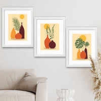 CRAFT QUEST Wall Art Decor Paintings | Set of 3 FLORAL Wall Art Frames for Home Decoration | Ideal for Living Room, Bedroom & Offices