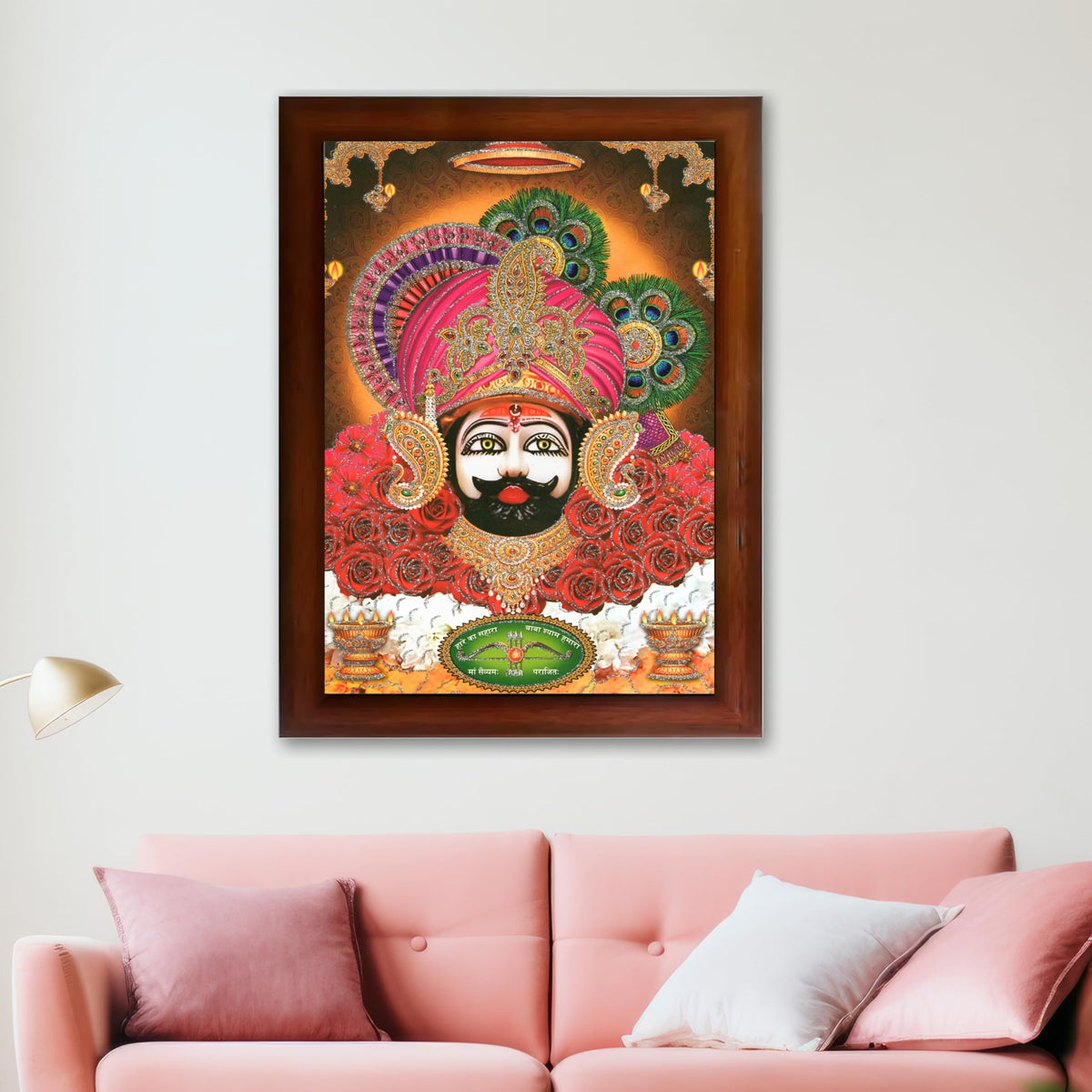 CRAFT QUEST Khatu Shyam Ji | Shyam Baba | Hare Ka Saharaa Khatu Shyam Hamara Photo Frame Wall Painting For Home Decoration And Gifting