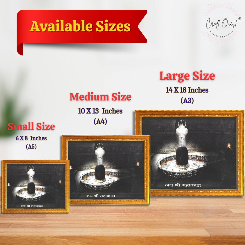 CRAFT QUEST Mahakaleshwar Photo Frame Mahadev Shiva Bholenath Mahakal Photo Frame, Religious Photo Frame