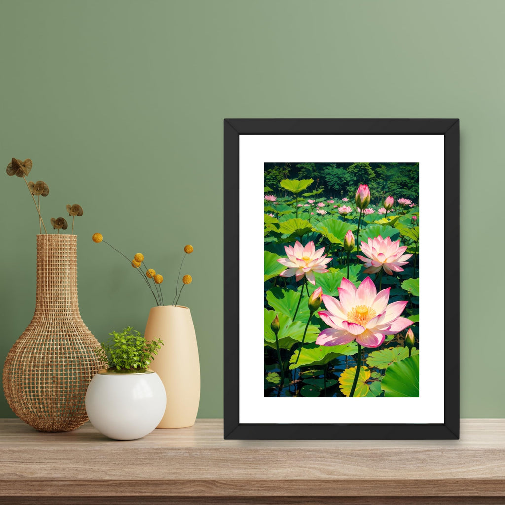 CRAFT QUEST Lotus Photo Frame Wall Vastu,Lotus Flower, Kamal Phool Painting for Vastu | Paintings for Home Decoration, Living room, and Office Décor