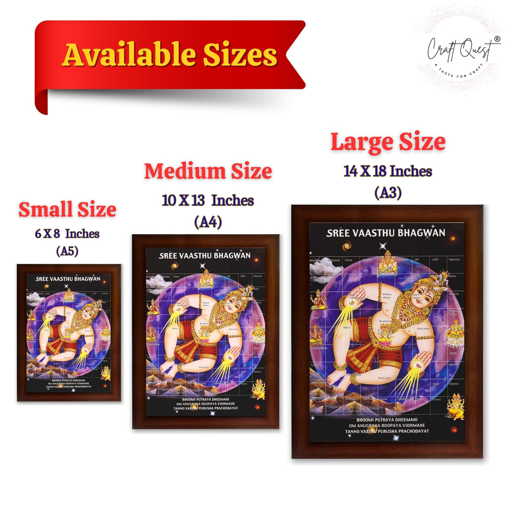 CRAFT QUEST Bhagwan Vastu Purush Bhagavan Vasthu Purusha Wall Painting Photo Framed Home Décor Best Gifting Item