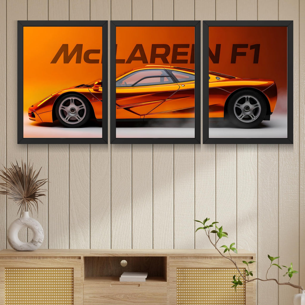 VENUXE ARTS Set Of 3 Big Sports Cars Framed Posters Gift Items for Boys Room Wall Decoration Bedroom, Living Room, Office, Studio Décor | Car Poster Frame for Wall Décor