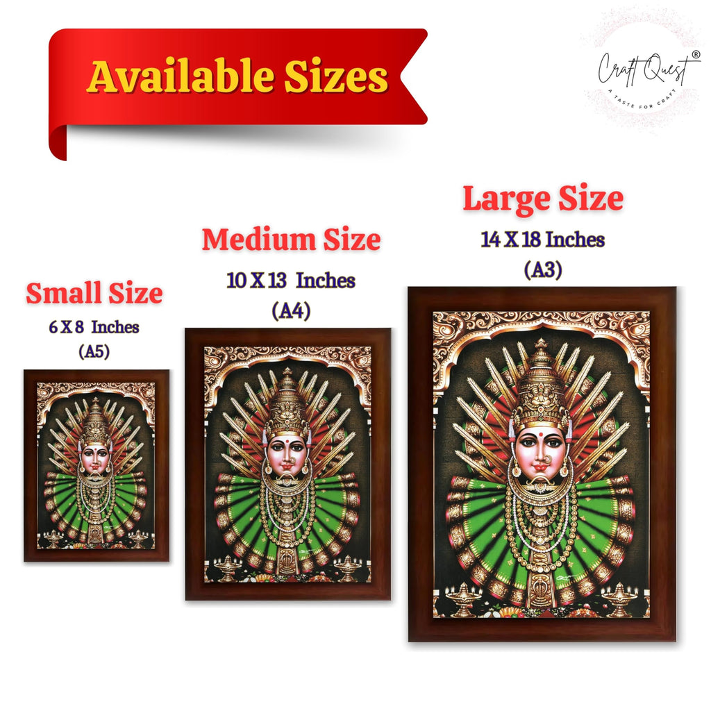 CRAFT QUEST Renuka Devi Yellamma Mata Ellamma Thalli Wall Photo Frame | South God Picture Frame for Home, Office, Temple & Gifting, Decor