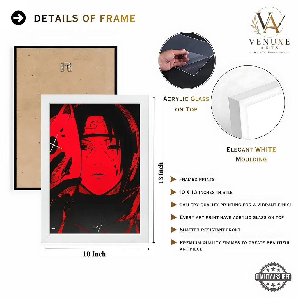 VENUXE ARTS Set Of 3 Anime Characters Wall Framed |Anime Characters Framed Poster for Living Room Bedroom Gaming Room Studio Wall Decor