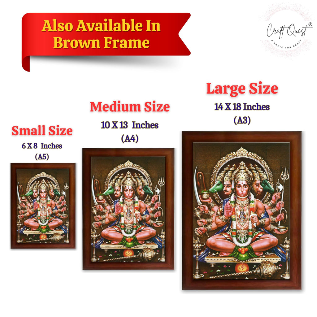 CRAFT QUEST Lord Hanuman Ji Hanumanji Jai Bajrangbali Bajrang Photo Frame For Home Décor, Temple, Pooja Room, Wall, Gift Items