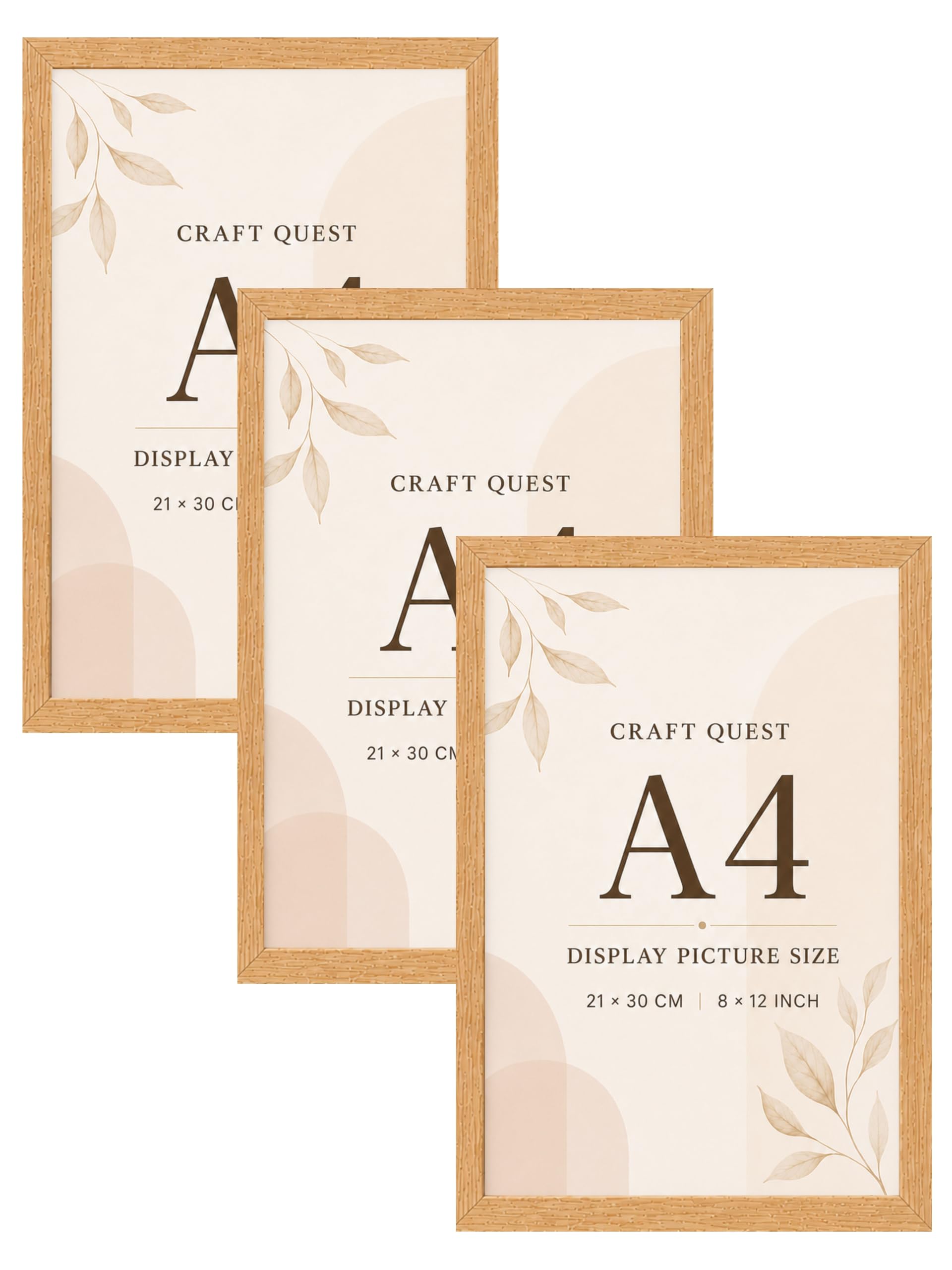 CRAFT QUEST 4X6 Inch Size synthetic Wall Mount Photo frames Single For Home Decoration, Living Room, Office Decoration (Natural, Set of 1)