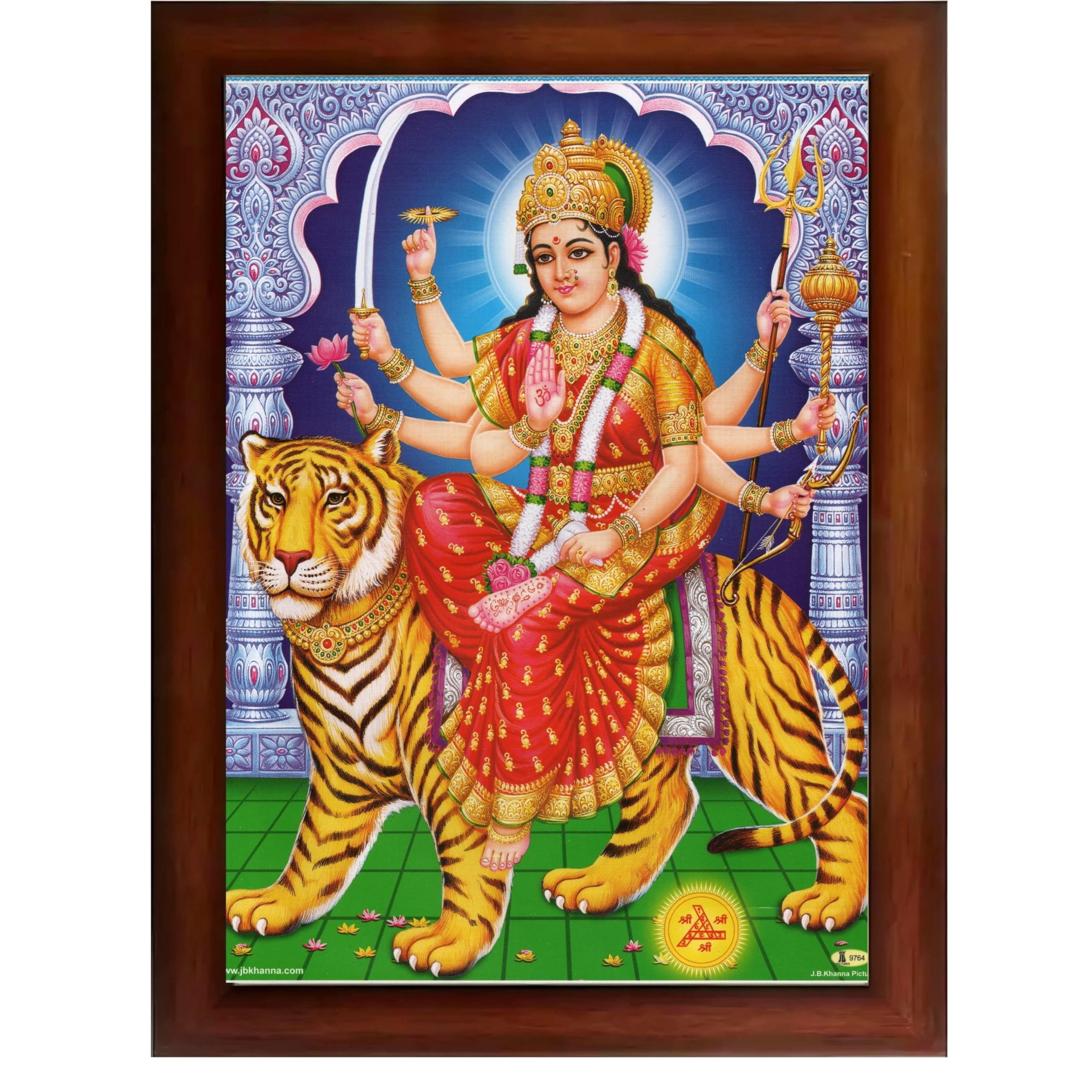 CRAFT QUEST Durga Mata Ji Nav Navdurga Wall Painting Framed Home Decor Items