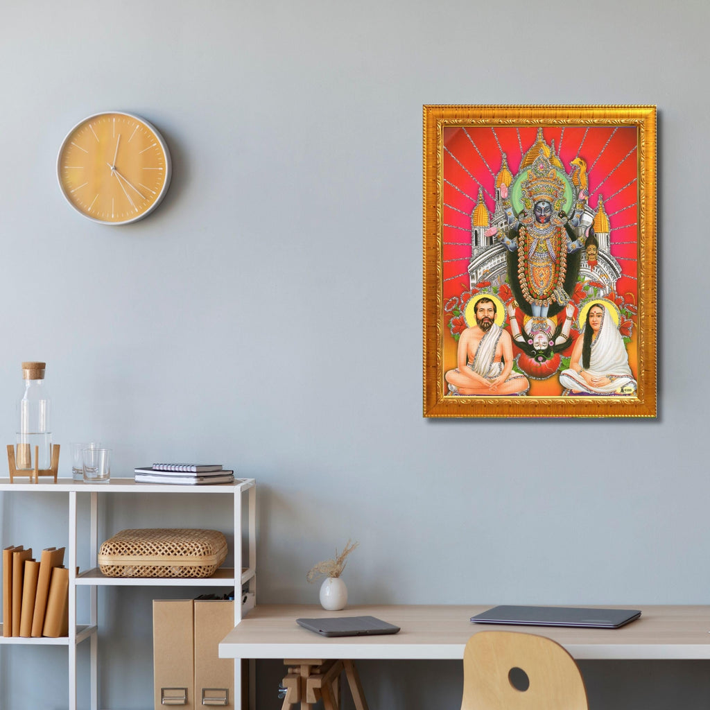 CRAFT QUEST Kali Mata photo with frame, God Religious Framed With Acrylic Glass