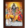 Craft Quest Shiv Parivar (Shiv Shankar, Maa Parvati, Ganesh and Kartikey) Religious Wood Photo Frames (Multicolour, 14 X 10 inch)
