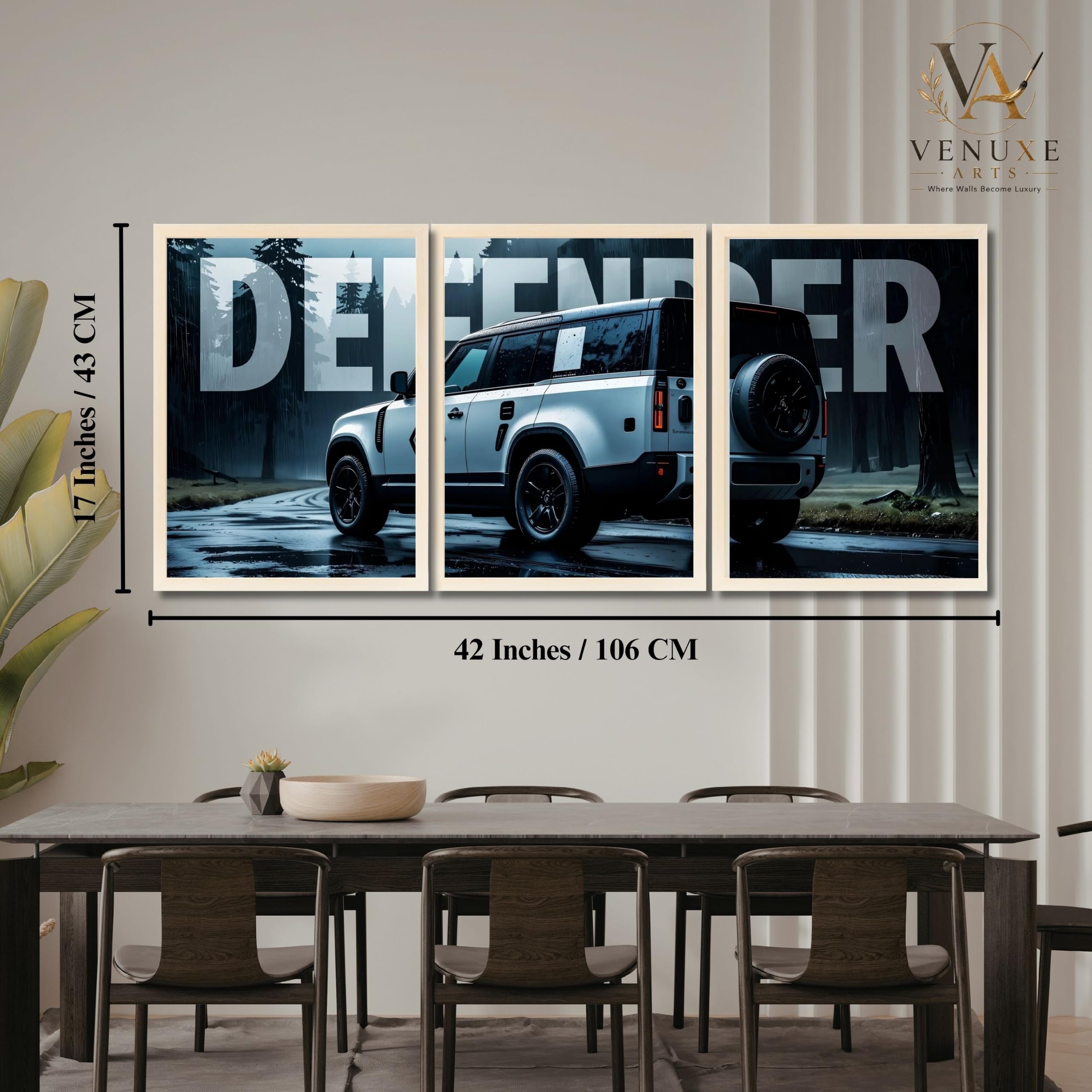 VENUXE ARTS Set Of 3 Big Sports Cars Framed Posters Gift Items for Boys Room Wall Decoration Bedroom Living Room Office Studio Décor | Car Poster Frame for Wall Décor