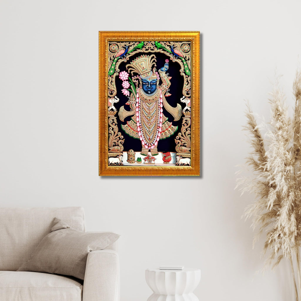 CRAFT QUEST Shrinathji Photo with Frame | Shreenathji Photo with Frame Religious Framed Painting