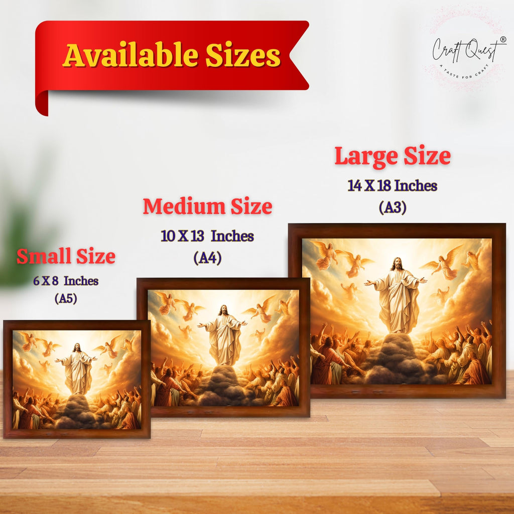 CRAFT QUEST Lord Jesus Christ Photo Frame | Decorative Picture for Gifts, Home Decor | Jesus Painting, Religious Photo Frame