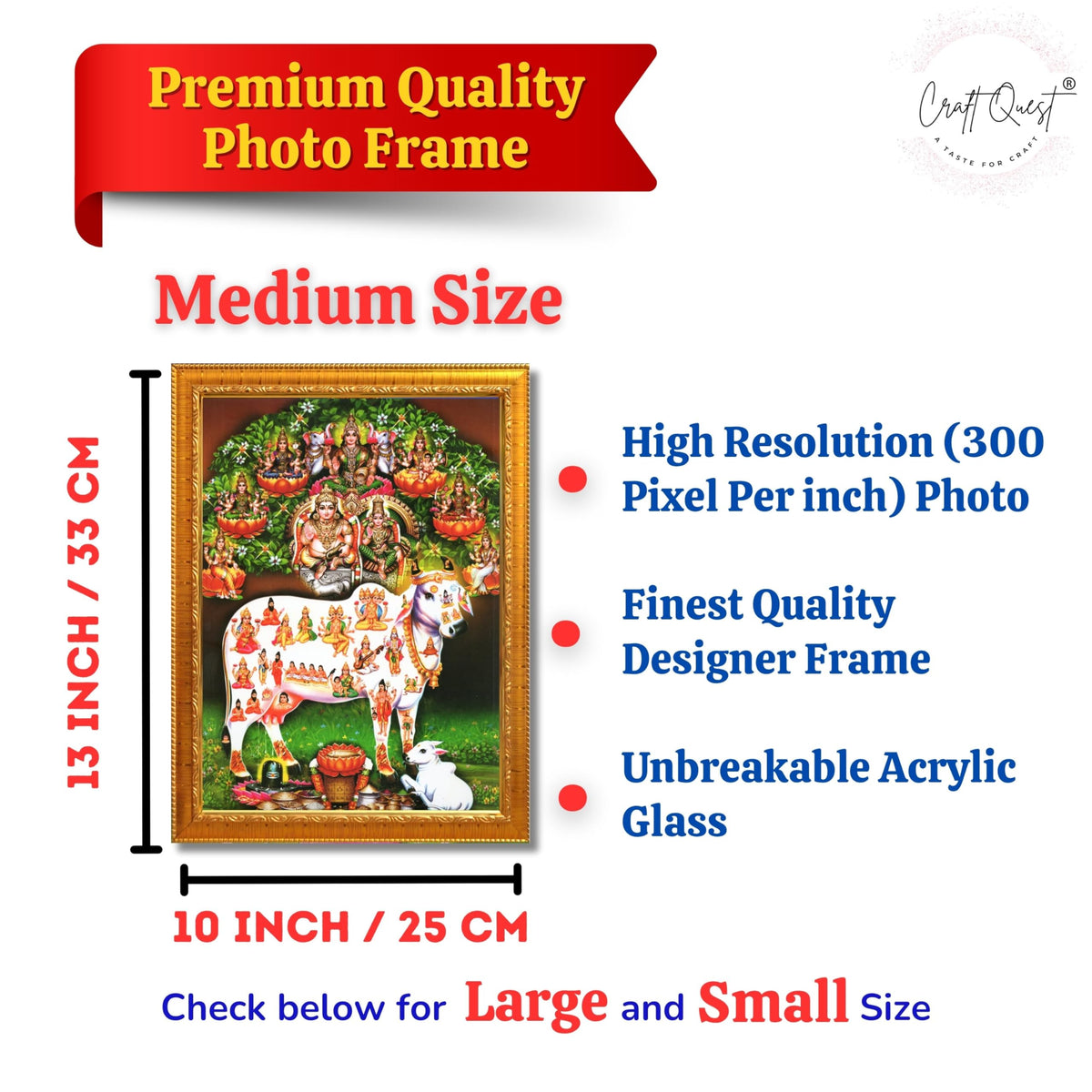 CRAFT QUEST Lord Kubera Swamy Kuber Kubera Wall Painting Framed, Religious Photo Frame, Home Decoration Gift Item