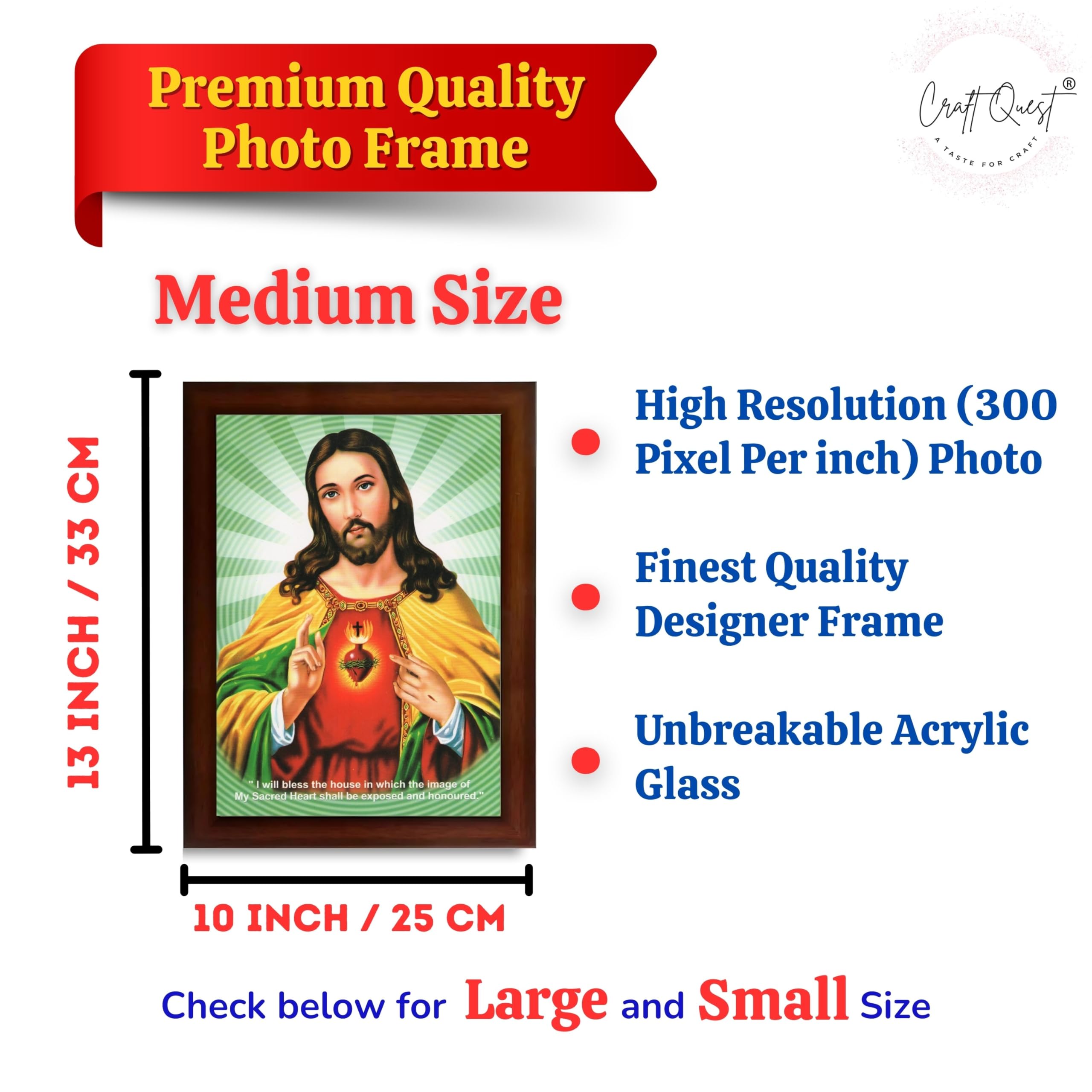 CRAFT QUEST Lord Jesus Christ Painting Aesthetic Hanging Photo Frame Decor for Living Room and Bedroom