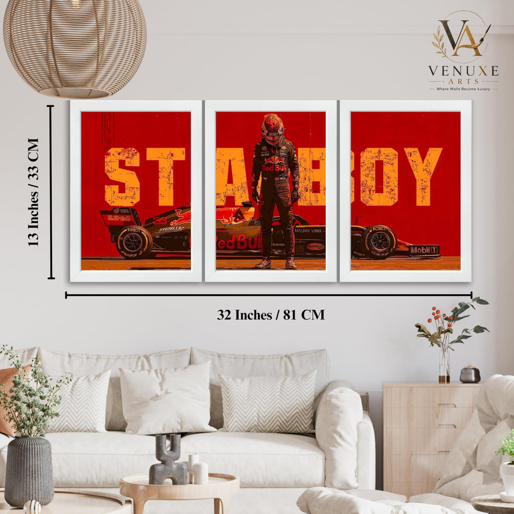 VENUXE ARTS Set Of 3 Big Sports Cars Framed Posters Gift Items for Boys Room Wall Decoration Bedroom Living Room Office Studio Décor | Car Poster Frame for Wall Décor