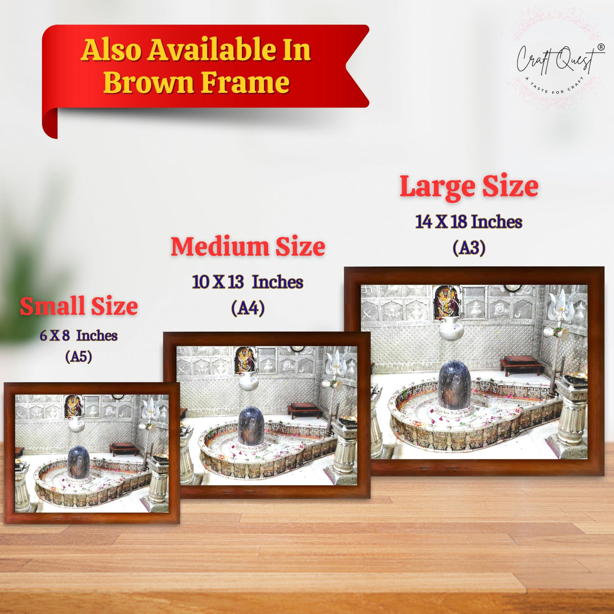 CRAFT QUEST Mahakal Shivling Photo Frame Shiv Mahadev Shiva Bholenath Mahakal Photo Frame, Religious Photo Frame