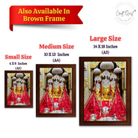CRAFT QUEST Baglamuklhi maa/mata wodden Religious Photo Frame for Home, Office