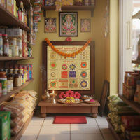 CRAFT QUEST Shree sampurna Vyapar Vridhi Yantra with 24k Gold Plating for Business and Profit | Shop Vastu Item