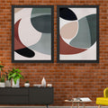 CRAFT QUEST Wall Art Decor Paintings | Set of 2 Minimalist Wall Art Frames for Home Decoration | Perfect for Living Room, Bedroom & Office