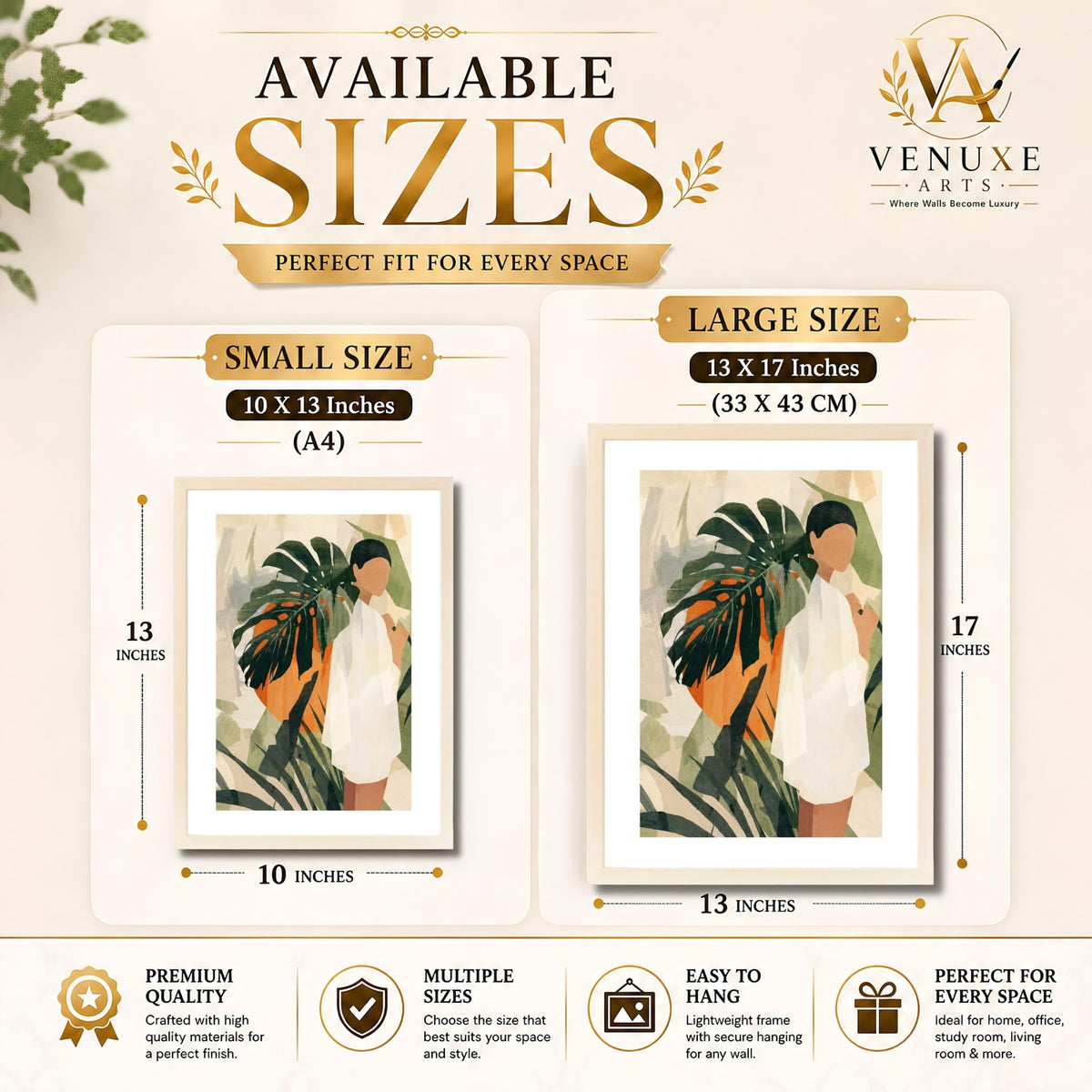 VENUXE ARTS Womens Contemporary Wall Art Posters for Home, Office, Study & Bedroom | Ready to Hang Framed Wall Decor | Positive Quote Prints | Gift for Friends & Family