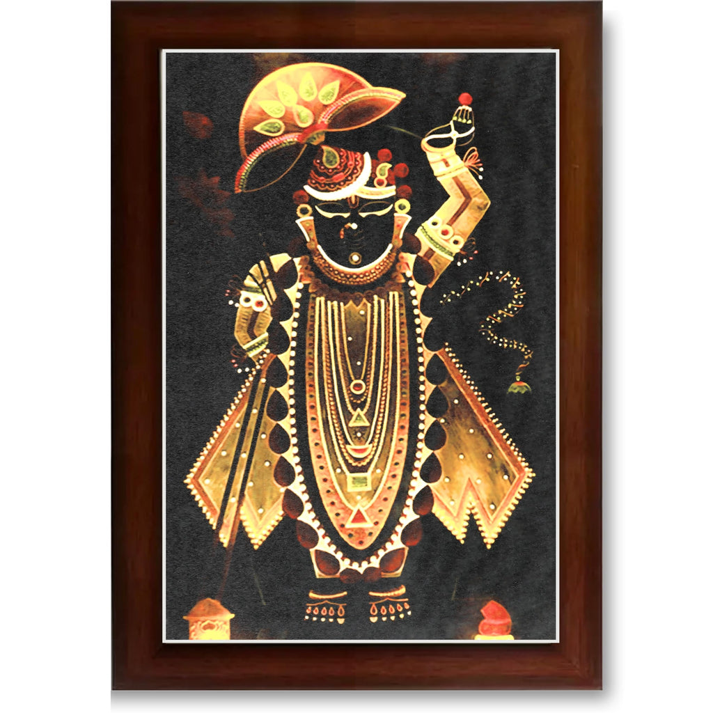 CRAFT QUEST Shreenath ji shree nathaji Photo Frame for Wall Hanging/Gift/Temple/puja Room/Home Decor Frame with Unbreakable Acrylic Glass