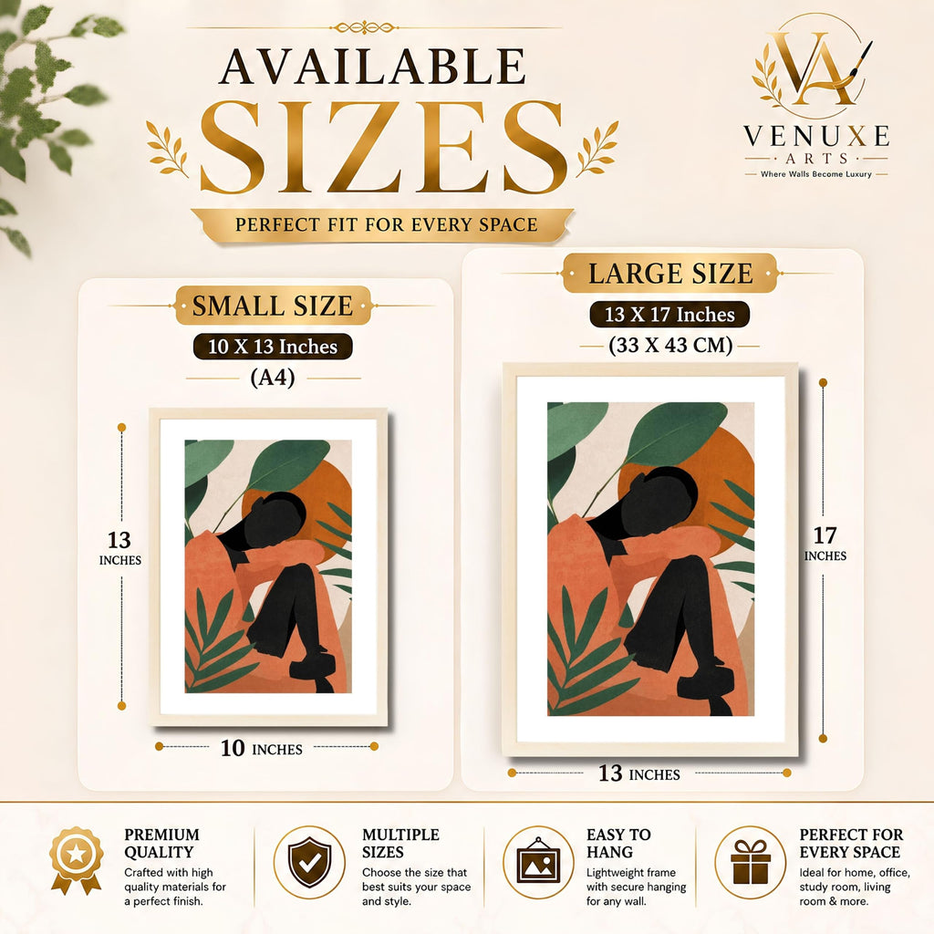 VENUXE ARTS Womens Contemporary Wall Art Posters for Home, Office, Study & Bedroom | Ready to Hang Framed Wall Decor | Positive Quote Prints | Gift for Friends & Family