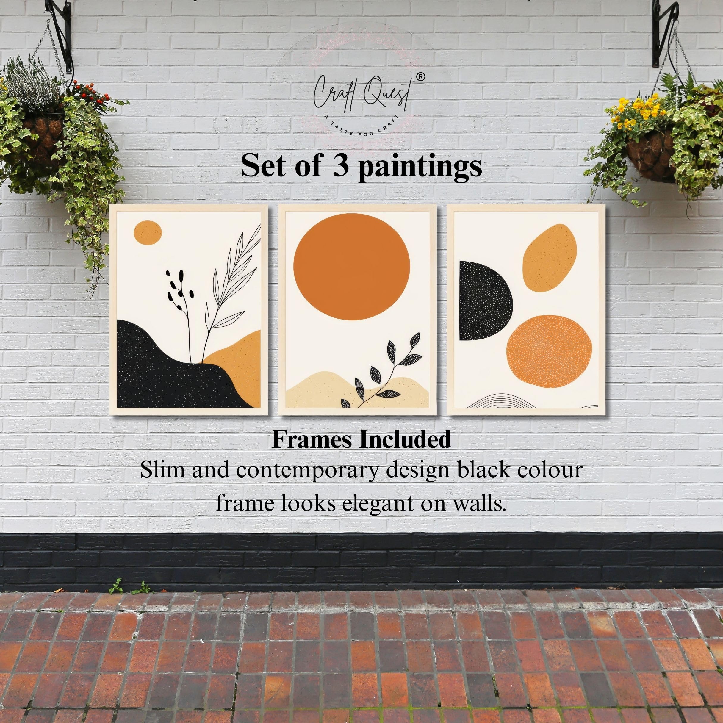 CRAFT QUEST Wood Painting For Wall Decoration - Modern Art Wall Decor Framed Painting For Living Room, Bedroom - Framed Wall Posters/Paintings With Frame