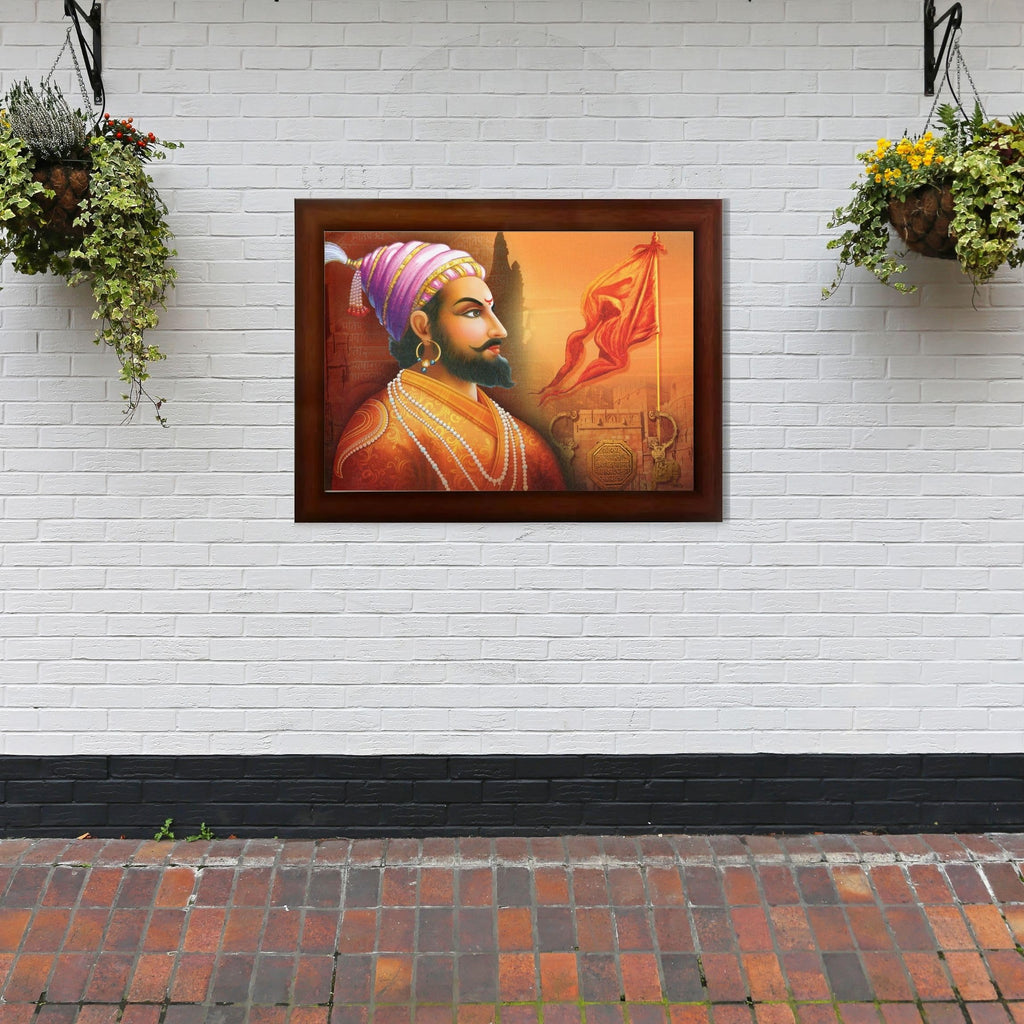 CRAFT QUEST Chhatrapati Shivaji Maharaj photo frame Home Decorative items with synthetic frame