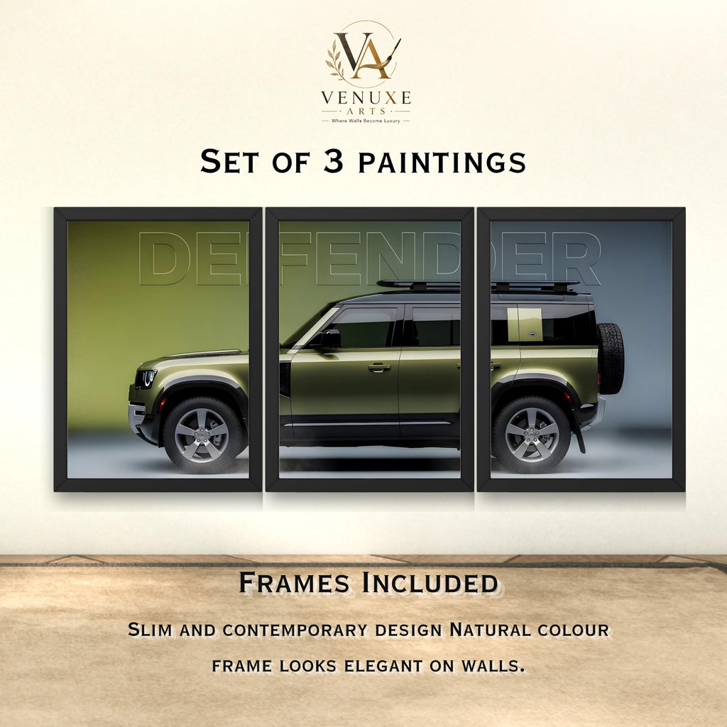 VENUXE ARTS Set Of 3 Big Sports Cars Framed Posters Gift Items for Boys Room Wall Decoration Bedroom, Living Room, Office, Studio Décor | Car Poster Frame for Wall Décor