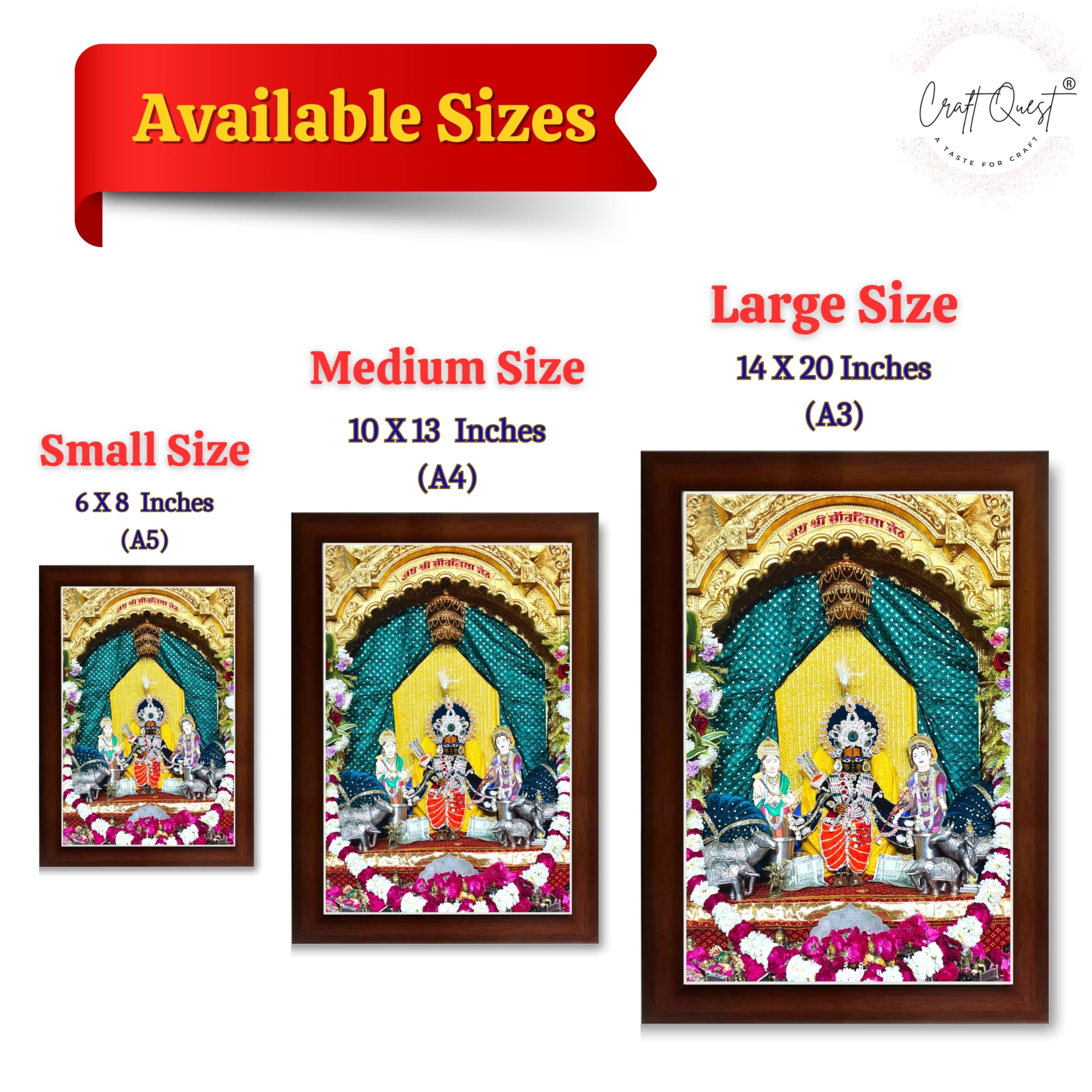 CRAFT QUEST ShrI Sanwaliya Seth Shringaar Darshan Religious Photo Frame