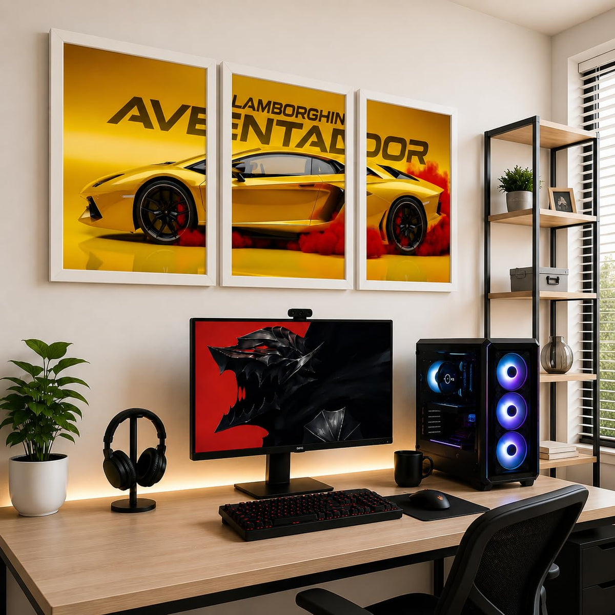 VENUXE ARTS Set Of 3 Big Sports Cars Framed Posters Gift Items for Boys Room Wall Decoration Bedroom, Living Room, Office, Studio Décor | Car Poster Frame for Wall Décor