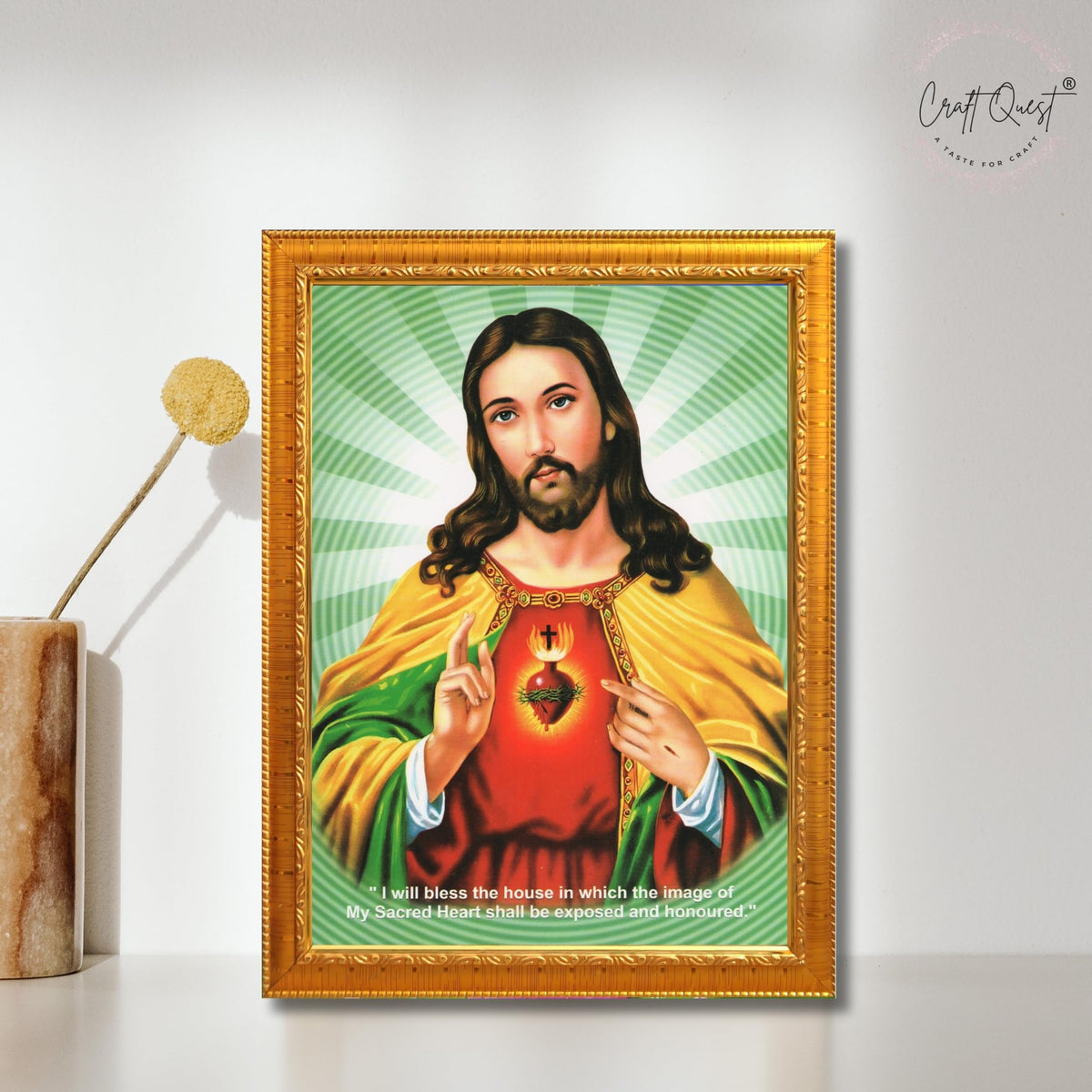 CRAFT QUEST Lord Jesus Christ Painting Aesthetic Hanging Photo Frame Decor for Living Room and Bedroom