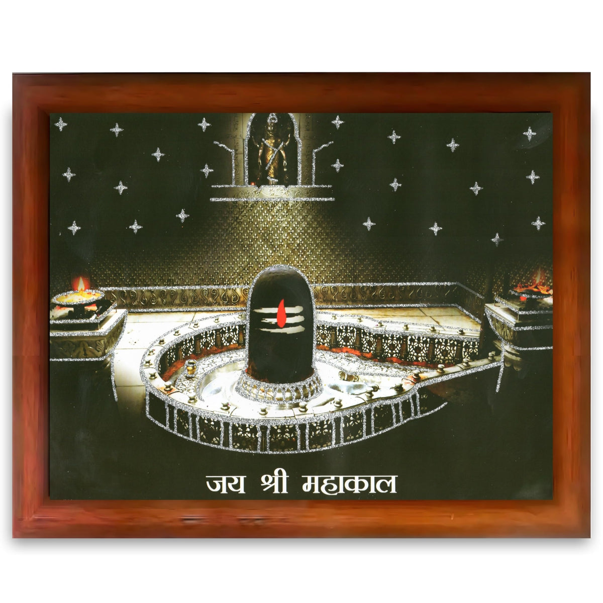 CRAFT QUEST Mahakal Jyotirling Photo With Frame Ujjain Mahakaleshwar Bholenath Photo Frame, Religious Photo Frame