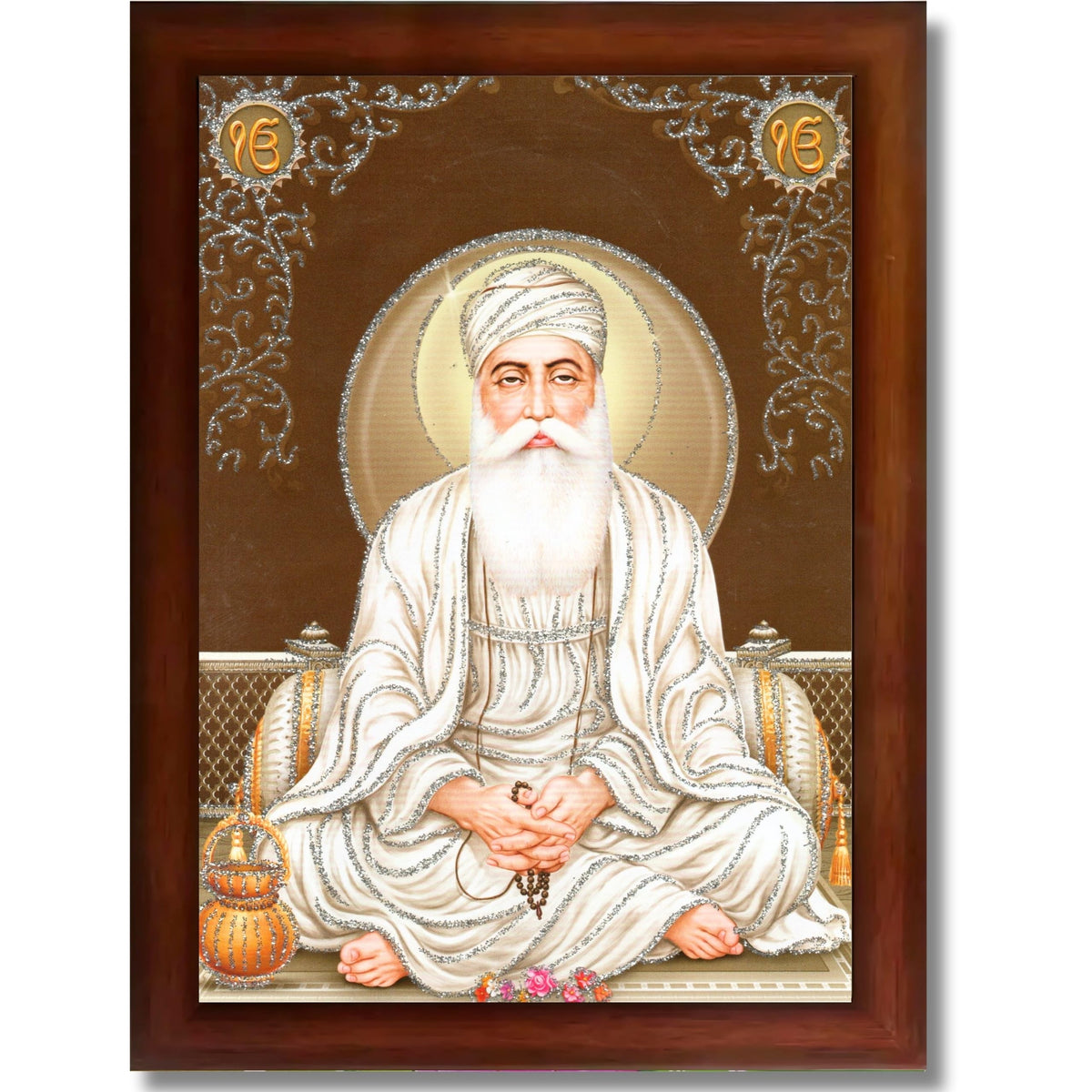 CRAFT QUEST Satnam Waheguru Ji Photo Frame Sikh Guru Photo for Home Decor Religious Painting Decorative Artwork Gift Frame