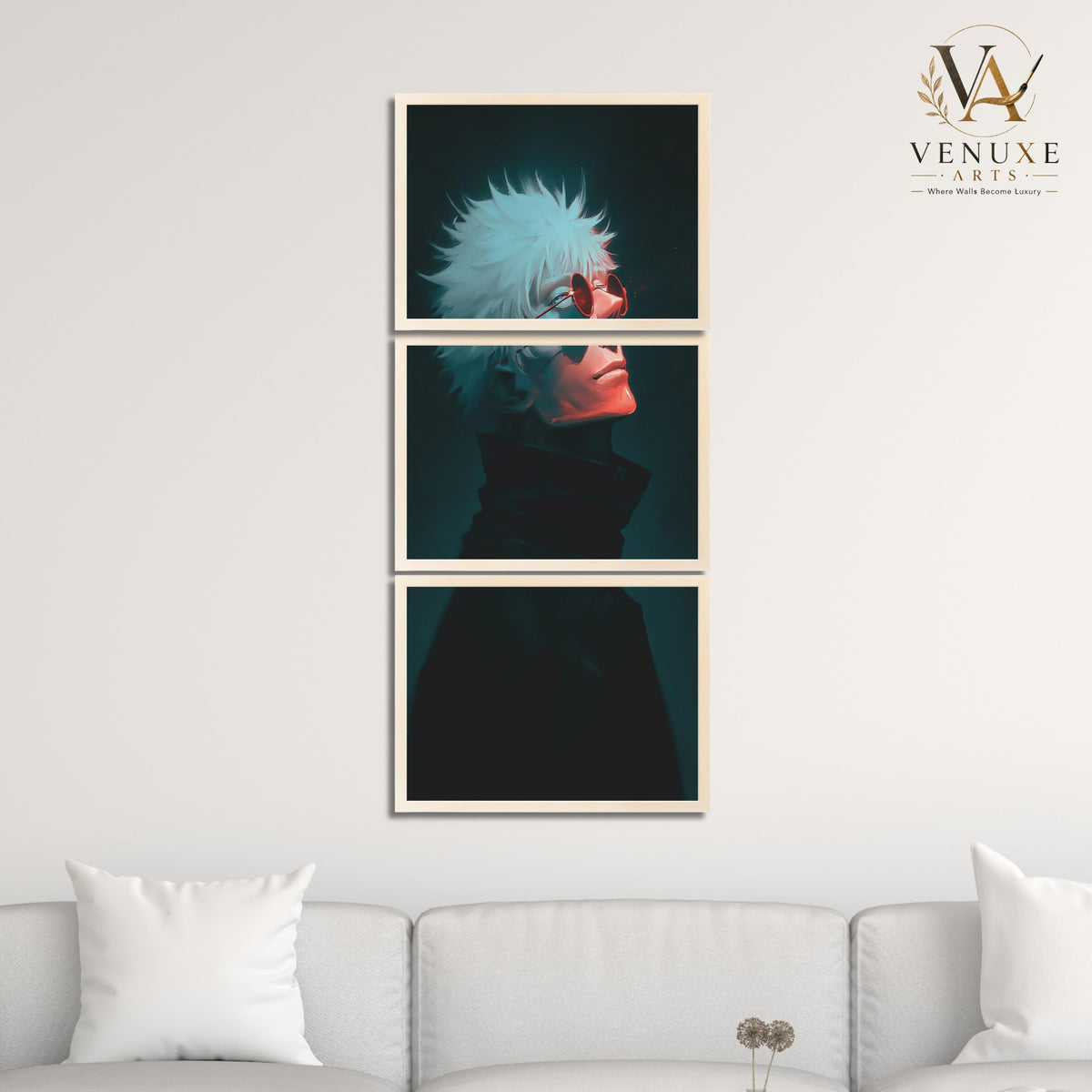 VENUXE ARTS Set Of 3 Anime Characters Wall Framed |Anime Characters Framed Poster for Living Room Bedroom Gaming Room Studio Wall Decor