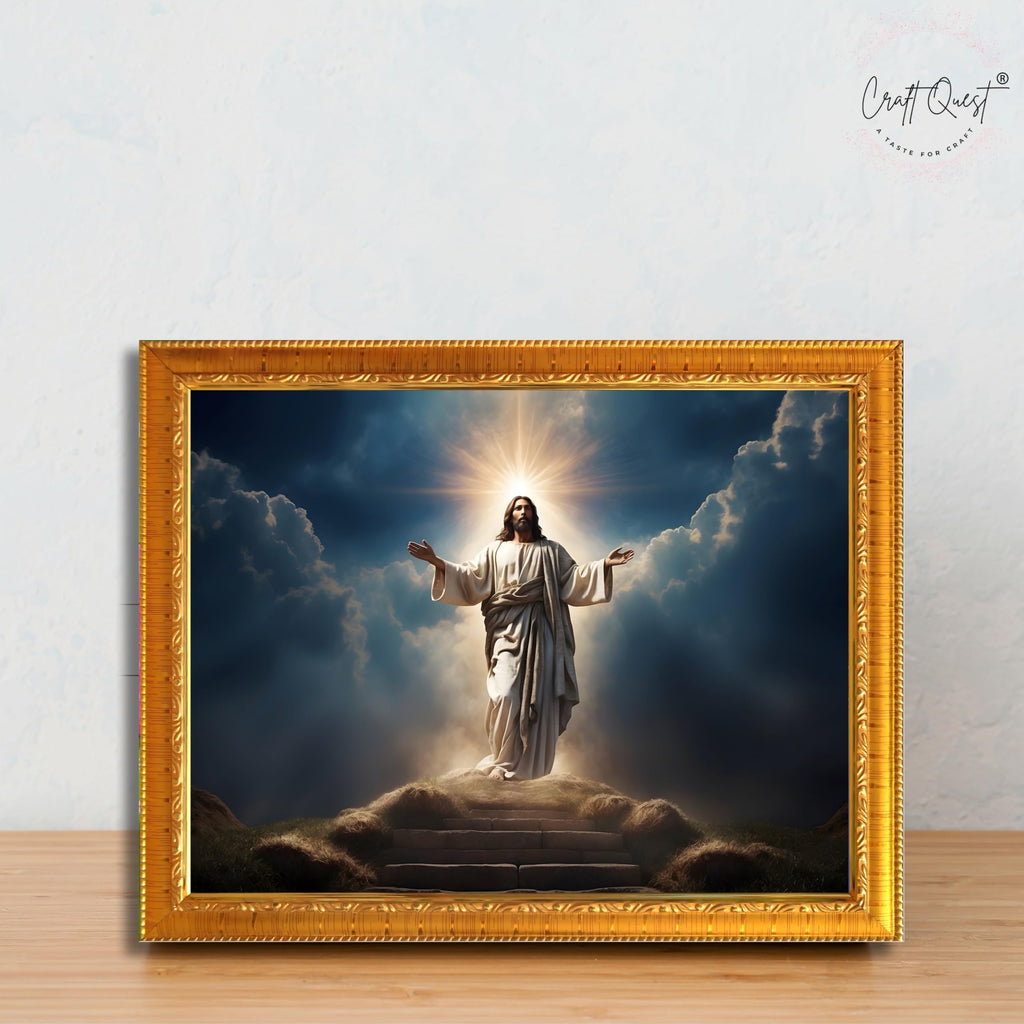 CRAFT QUEST Jesus Christ Photo Frame | Decorative Picture for Gifts, Home Decor | Jesus Painting, Religious Photo Frame