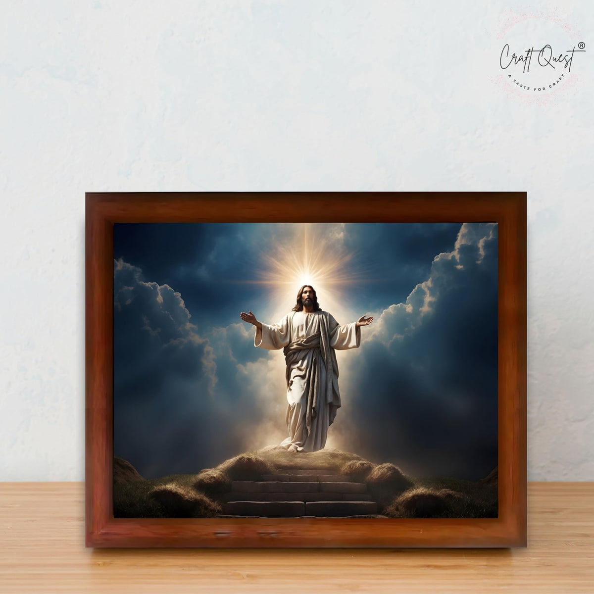 CRAFT QUEST Jesus Christ Photo Frame | Decorative Picture for Gifts, Home Decor | Jesus Painting, Religious Photo Frame