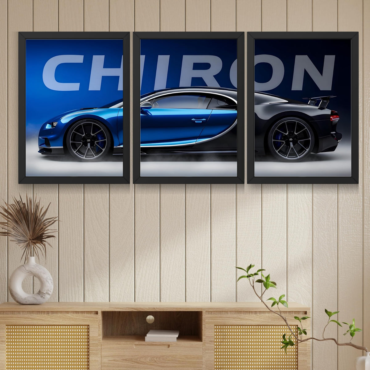 VENUXE ARTS Set Of 3 Big Sports Cars Framed Posters Gift Items for Boys Room Wall Decoration Bedroom, Living Room, Office, Studio Décor | Car Poster Frame for Wall Décor