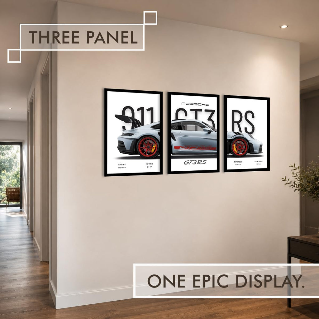 CodersParadise Framed Wall Poster (12x18 Inch) | Inspirational Quote Wall Art | Minimalist Motivational Home Decor for Living Room & Office | Ready-to-Hang Display Frame (Porsche GT3RS)