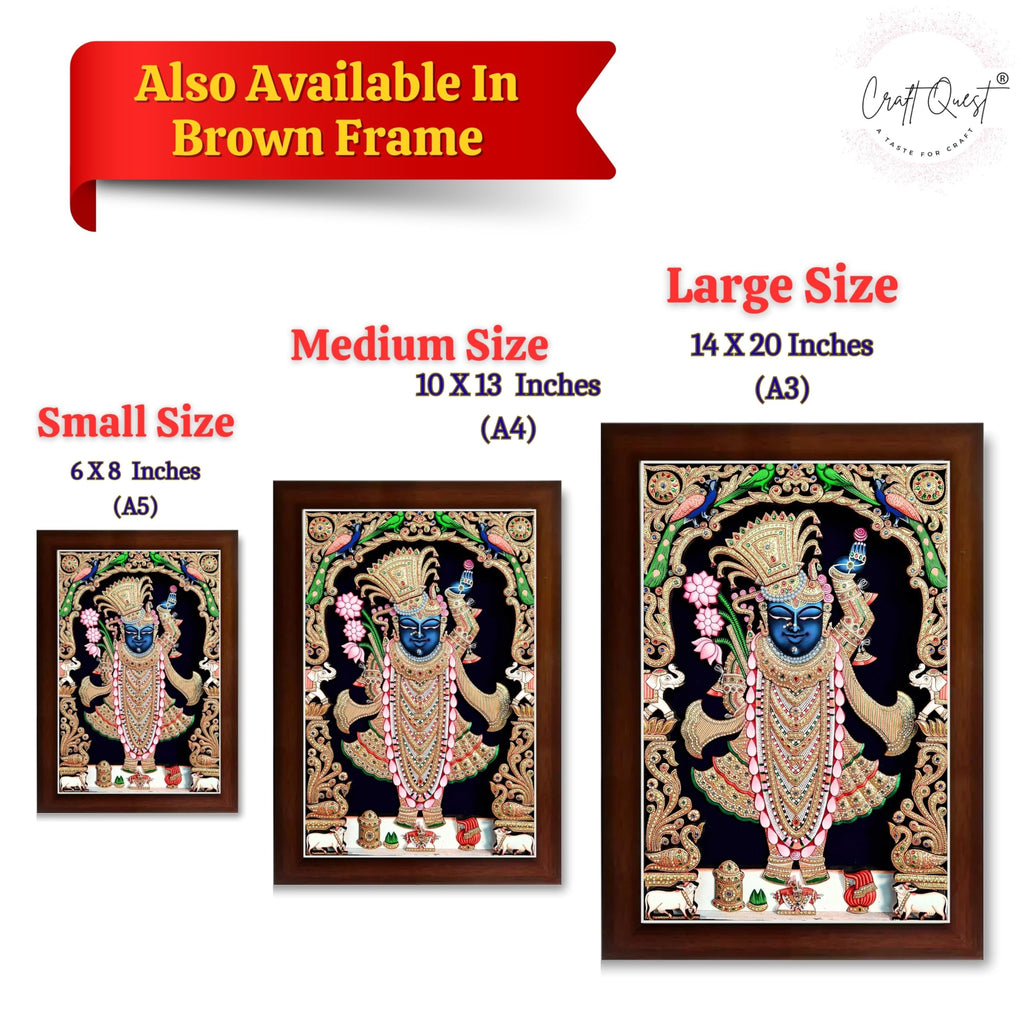 CRAFT QUEST Shrinathji Photo with Frame | Shreenathji Photo with Frame Religious Framed Painting