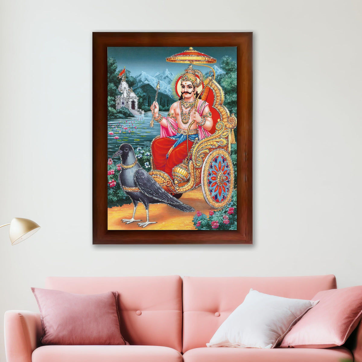 CRAFT QUEST Shani Dev Photo Frame Religious Framed Painting
