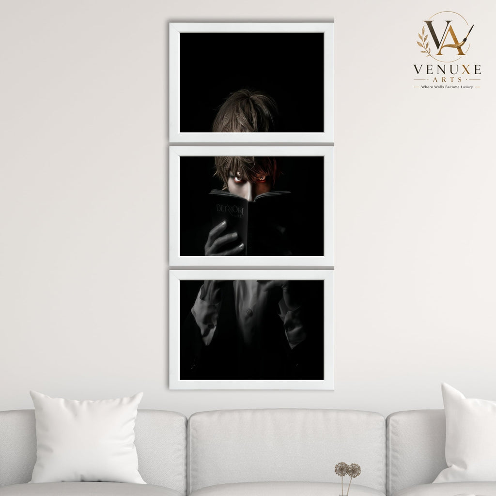 VENUXE ARTS Set Of 3 Anime Characters Wall Framed |Anime Characters Framed Poster for Living Room Bedroom Gaming Room Studio Wall Decor