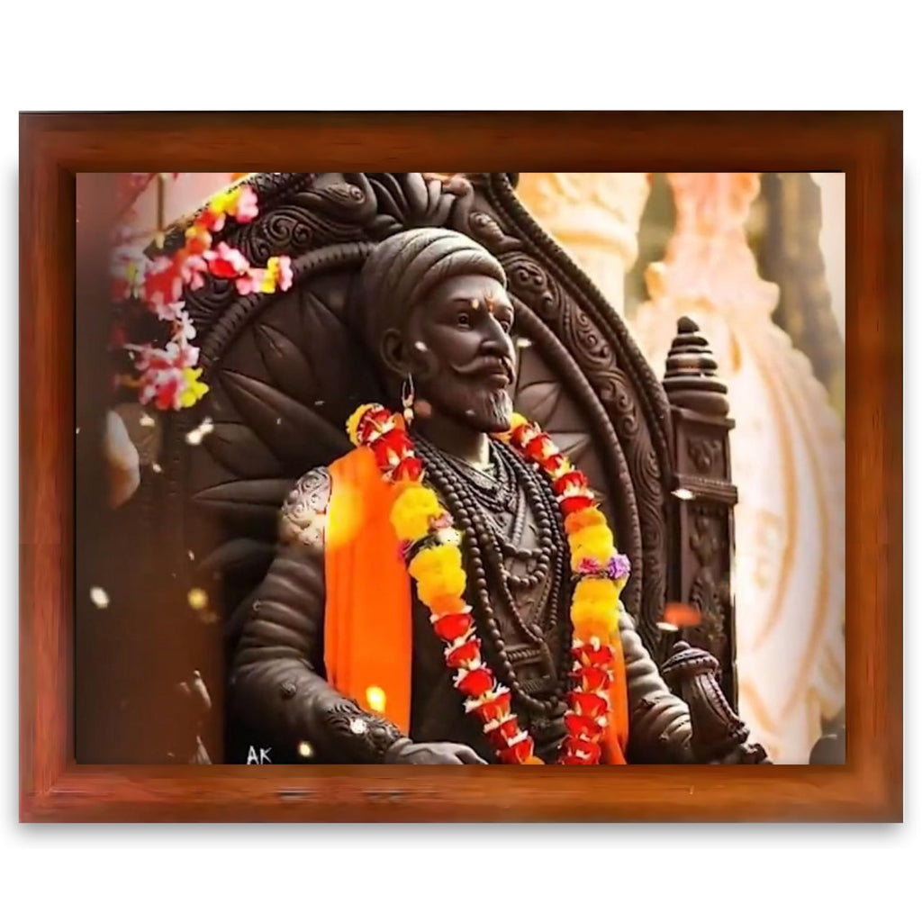 CRAFT QUEST Chattrapati Shivaji Maharaj Wall Photo Frame With Acrylic Sheet | Lightweight | Home Decoration Item | Best Gifting Option