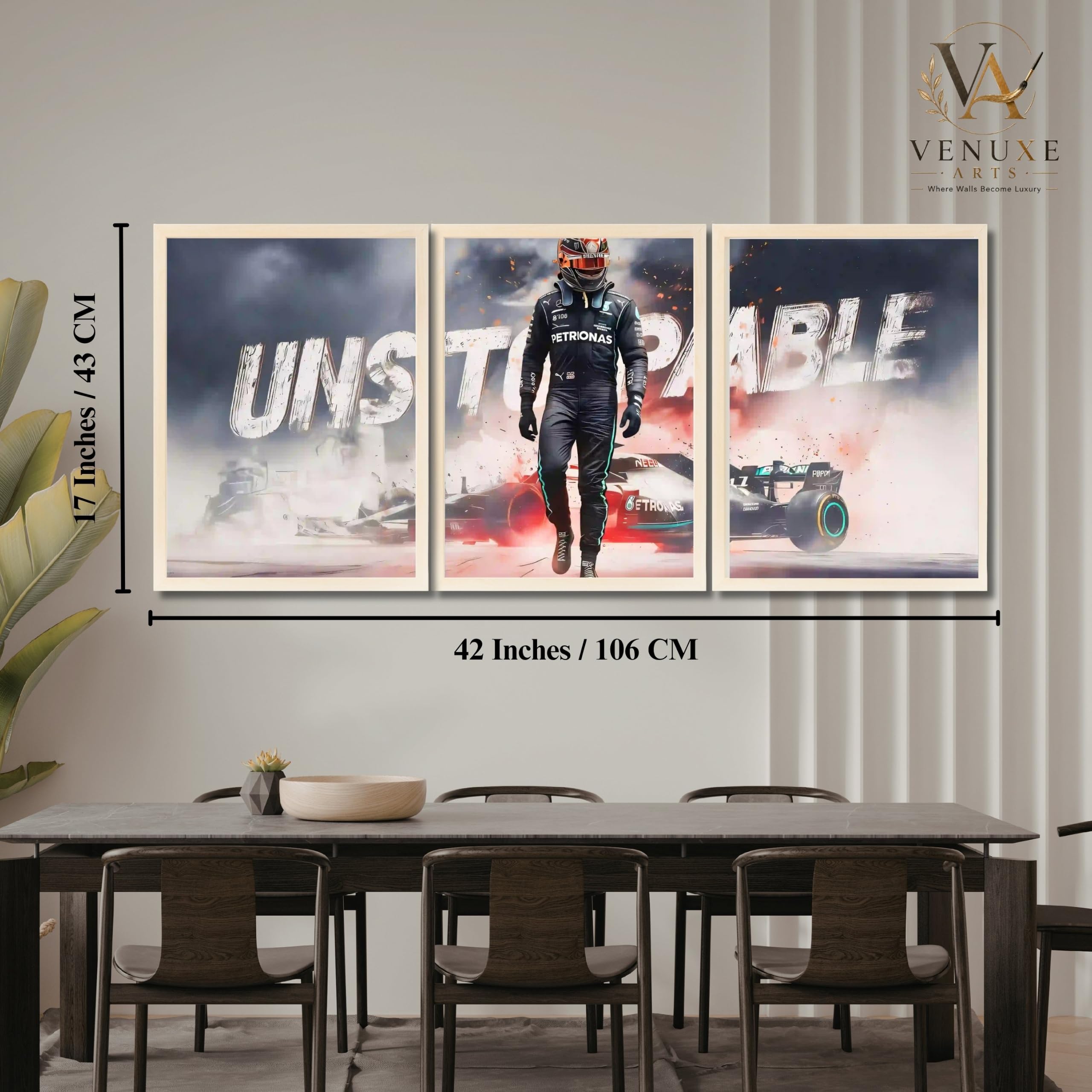 VENUXE ARTS Set Of 3 Big Sports Cars Framed Posters Gift Items for Boys Room Wall Decoration Bedroom Living Room Office Studio Décor | Car Poster Frame for Wall Décor