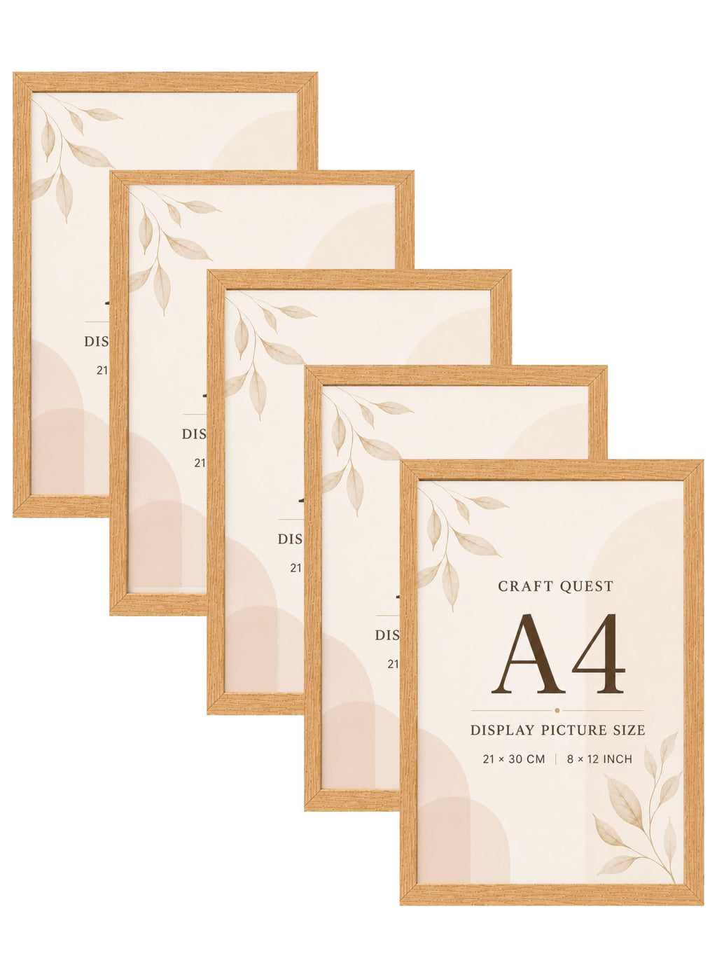 CRAFT QUEST 4X6 Inch Size synthetic Wall Mount Photo frames Single For Home Decoration, Living Room, Office Decoration (Natural, Set of 1)