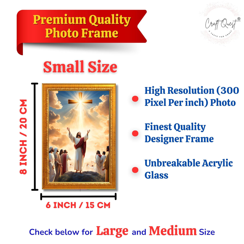 CRAFT QUEST Jesus Christ Photo Frame Spiritual Christian Wall Décor Item for Room and Prayer
